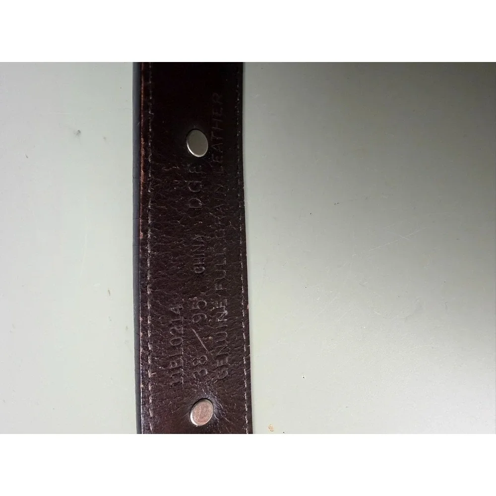 Bill Adler Studio Leather Western Concho Belt Brown Engraved Buckle Size 38